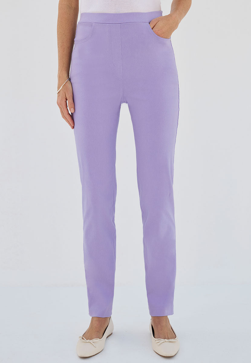 Hayley Easy Fit Slim Leg Trouser - Soft Purple