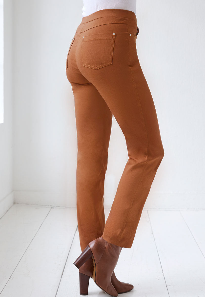 Hayley Easy Fit Slim Leg Trouser - Rich Amber