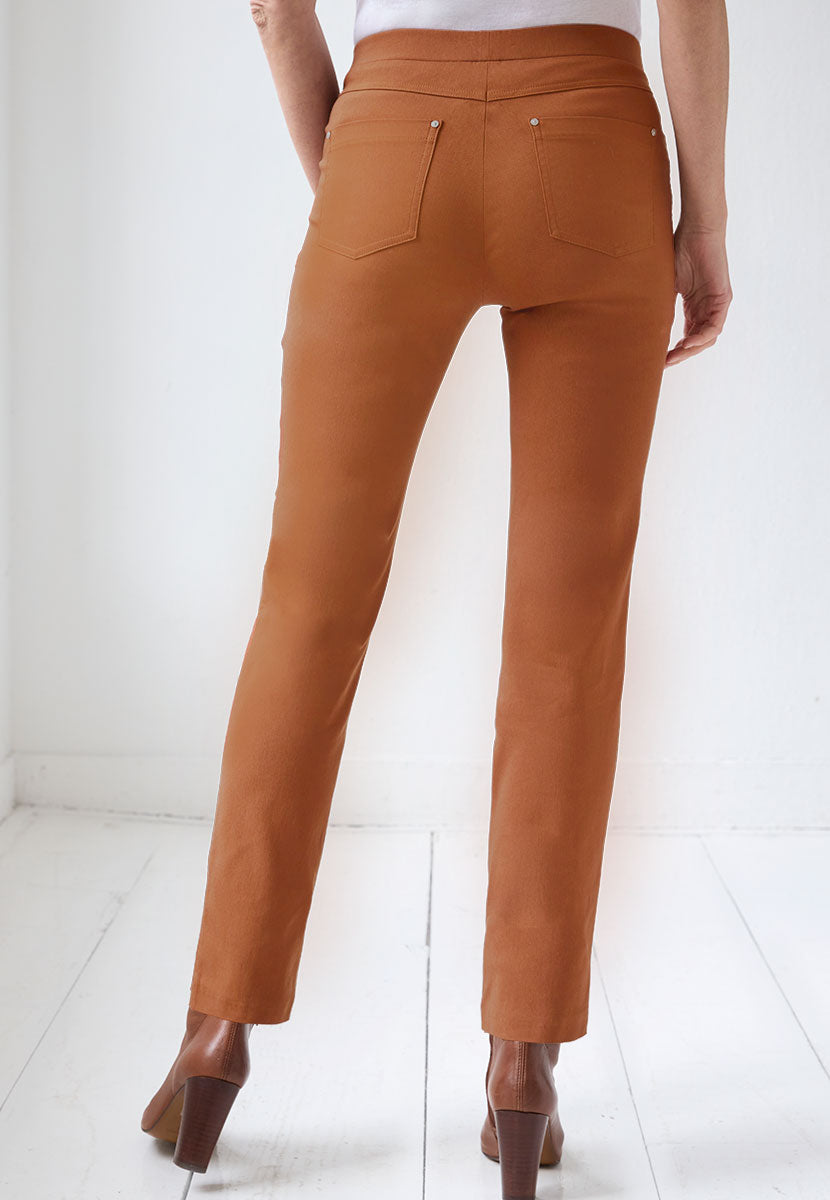 Hayley Easy Fit Slim Leg Trouser - Rich Amber
