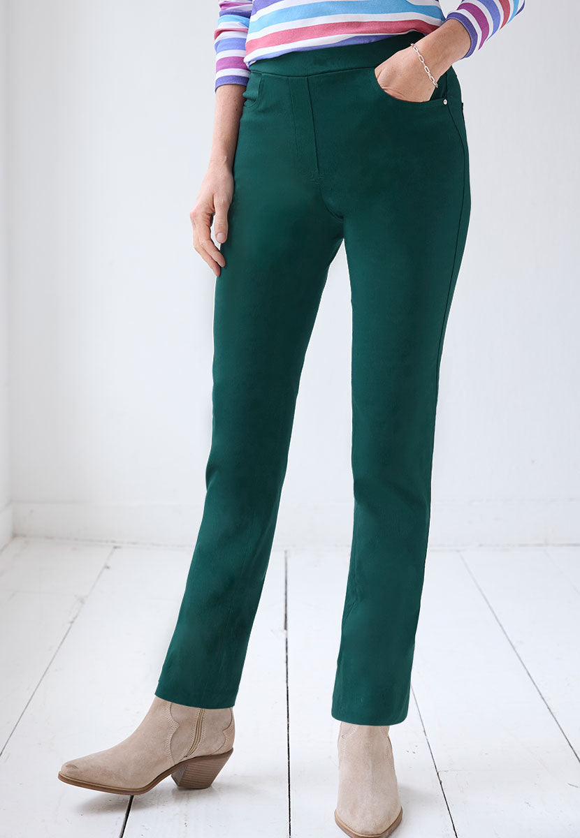 Hayley Easy Fit Slim Leg Trouser - Winter Teal
