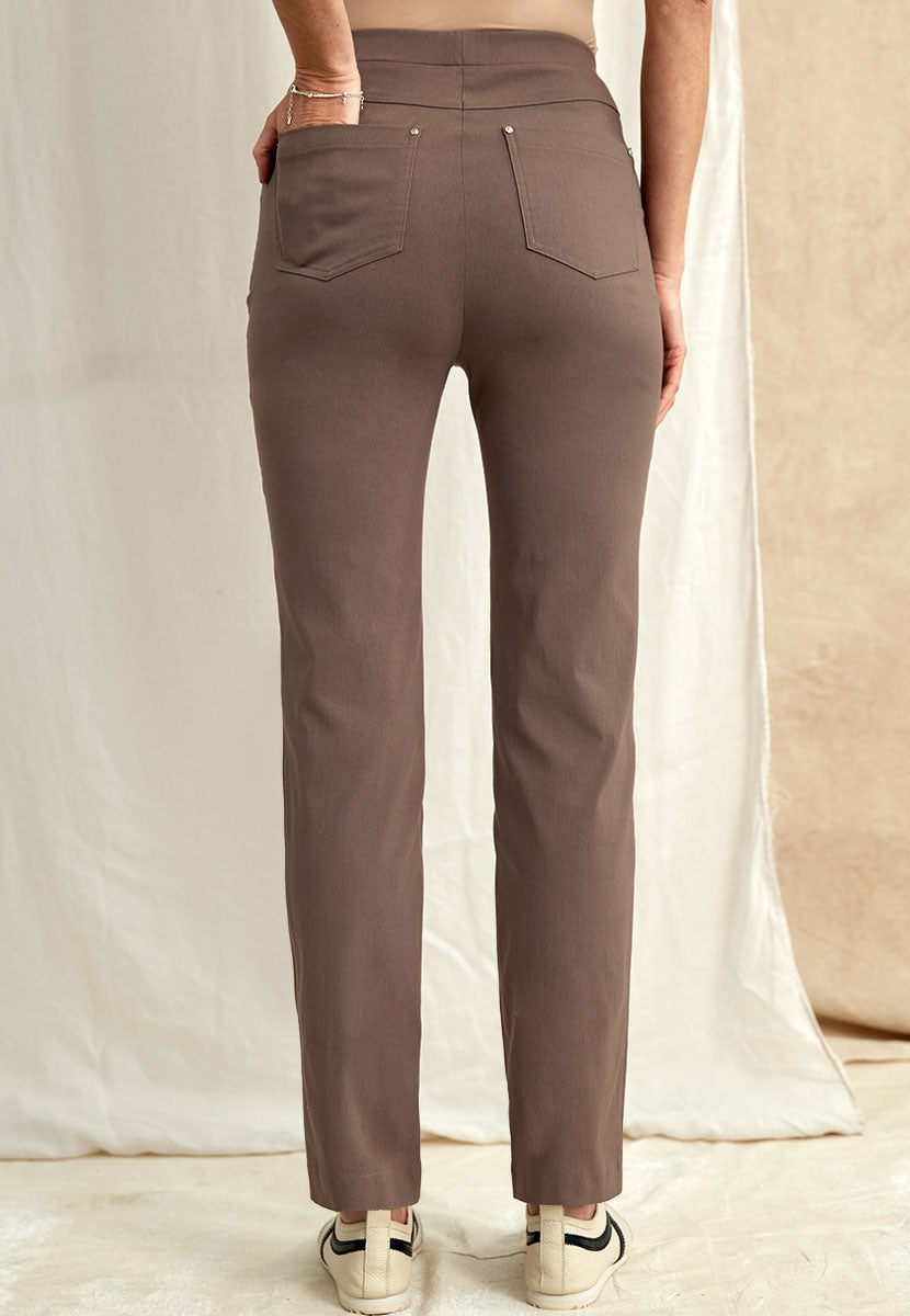 Hayley Fleece Lined Trouser - Walnut Back View