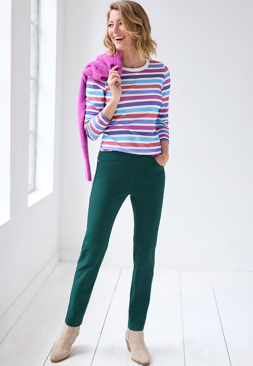 Hayley Easy Fit Slim Leg Trouser - Winter Teal