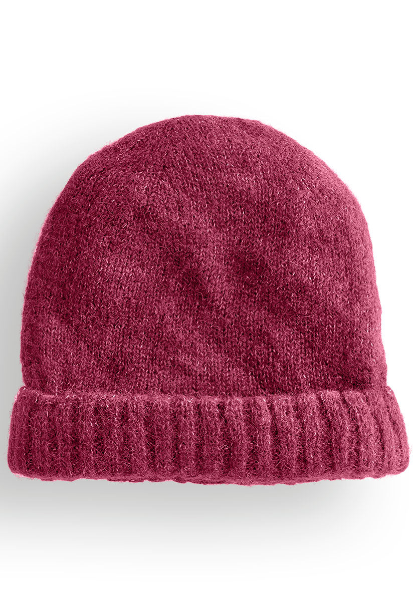 Helena Alpaca Hat - Winter Rose Front View