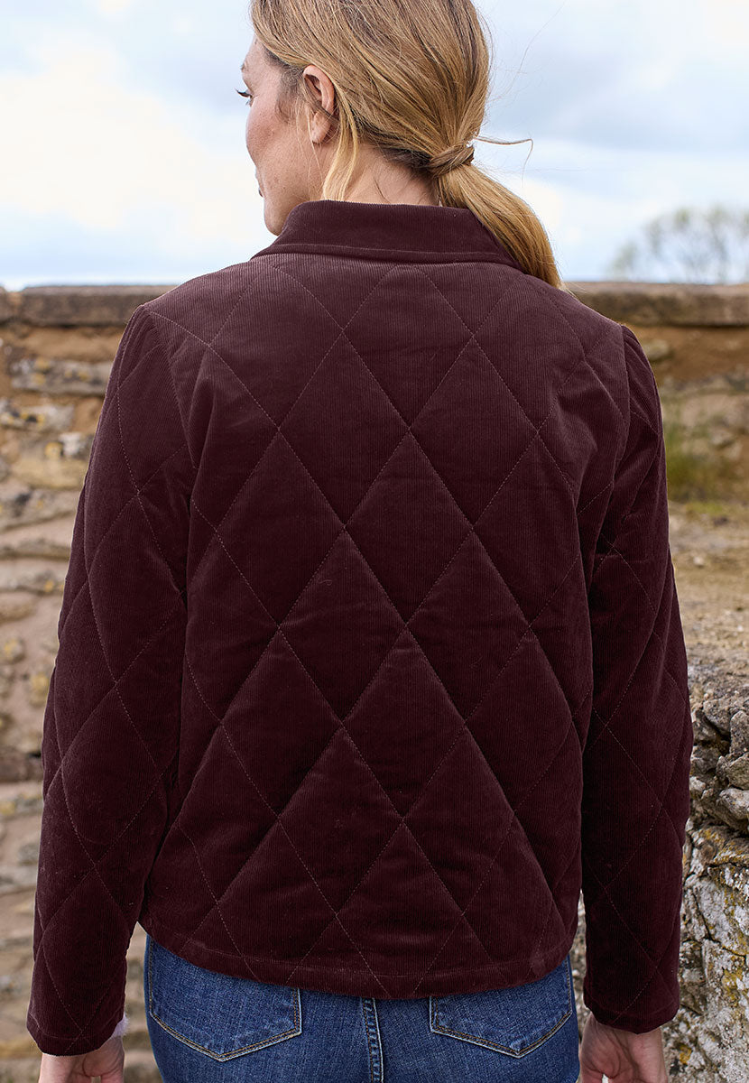 Holly Quilted Jacket - Fig Back View