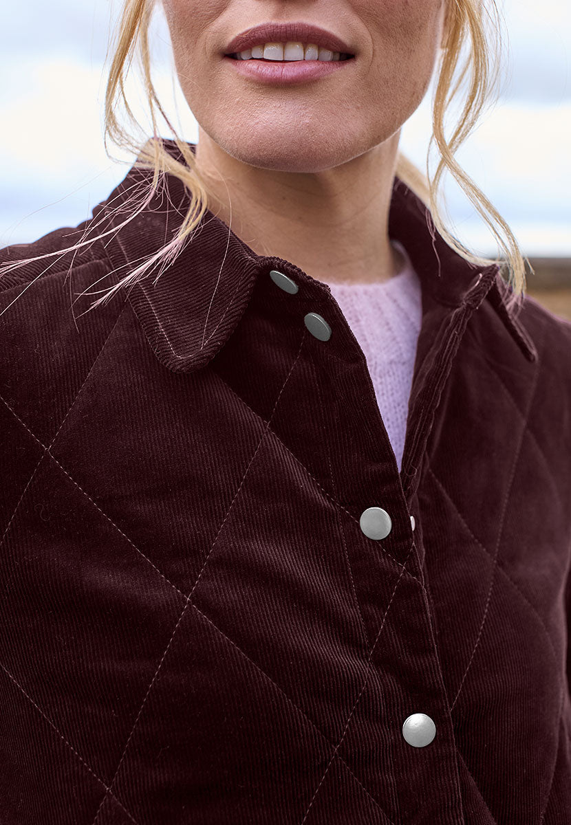 Holly Quilted Jacket - Fig Detail View