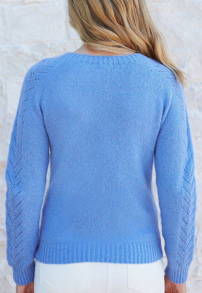 Immie Crew Neck Jumper - Cotton Blue