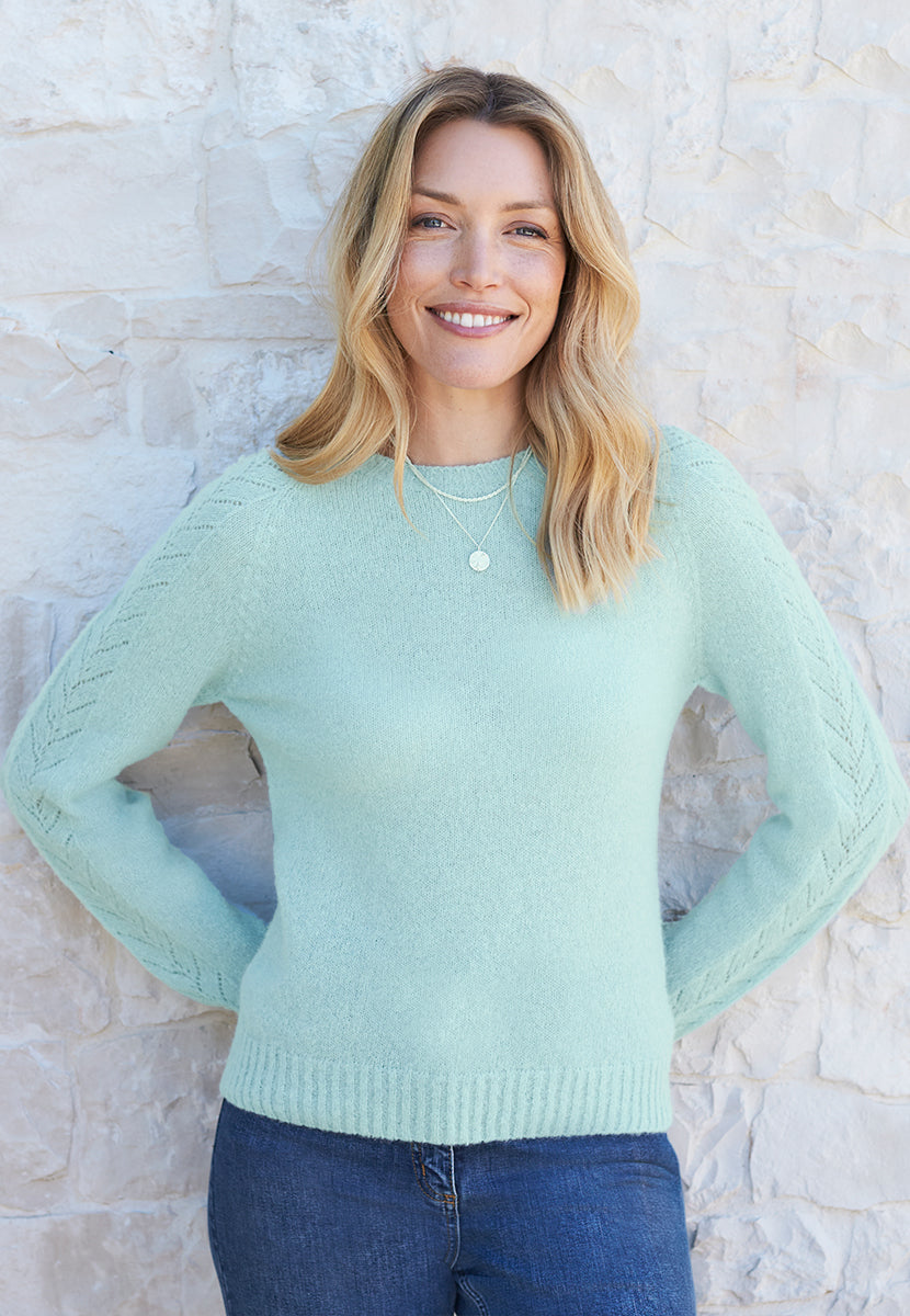 Immie Crew Neck Jumper - Soft Aqua