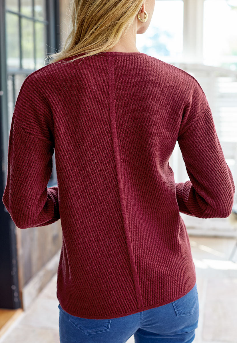 Imogen Jumper - Merlot Back View