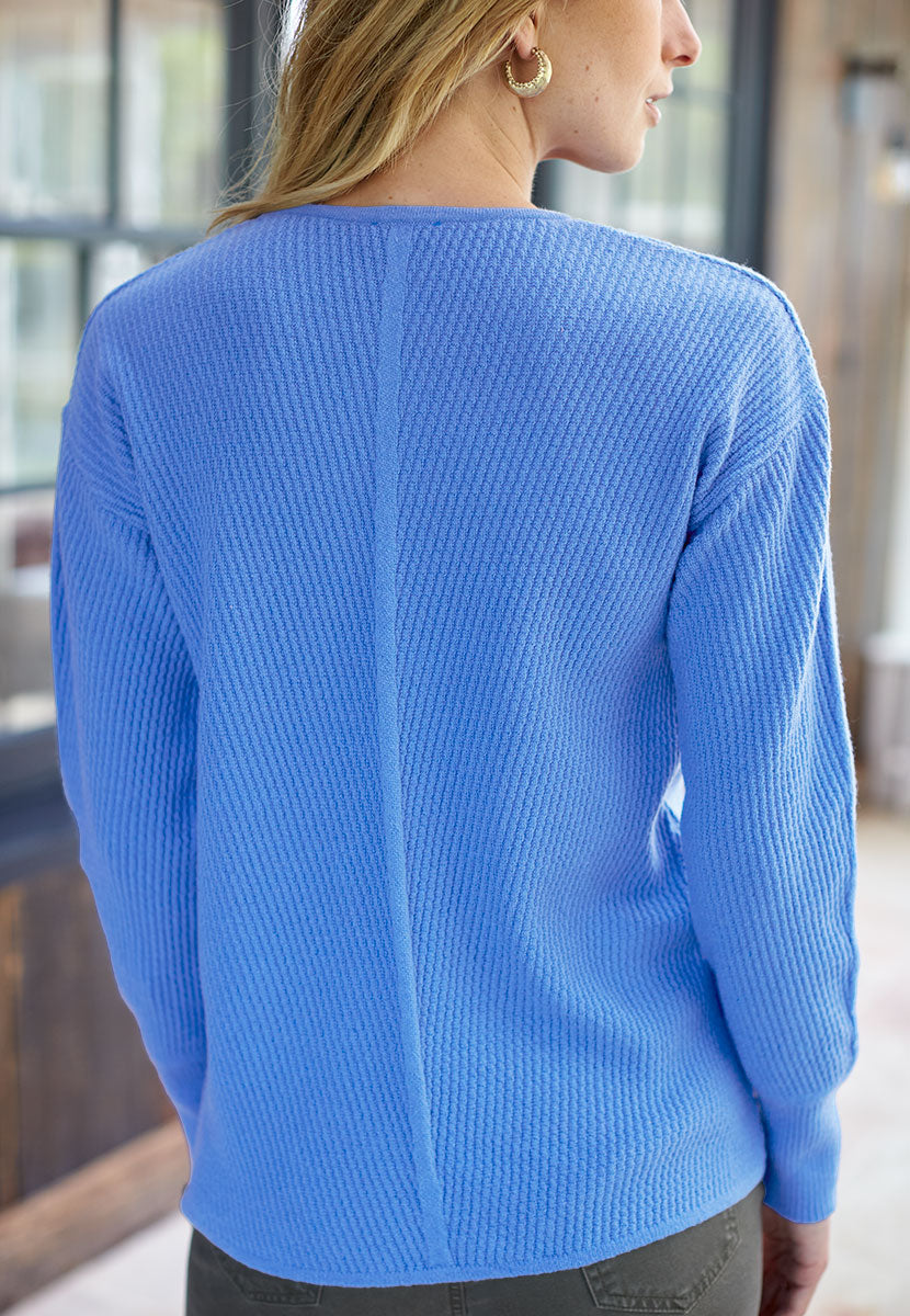 Imogen Jumper - Soft Chambray Back View