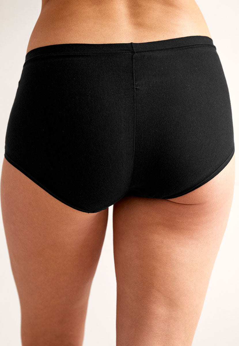 2 Pack Cotton Flexi Adapt Full Briefs - Black