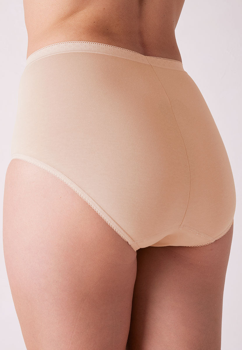 Janira - 3 Pack Maxi Essential Full Brief- Dune Back View