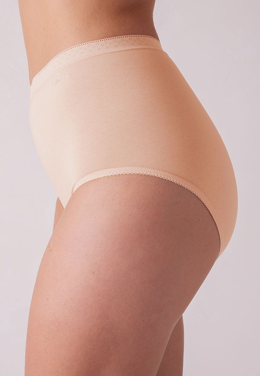 Janira - 3 Pack Maxi Essential Full Brief- Dune Side View
