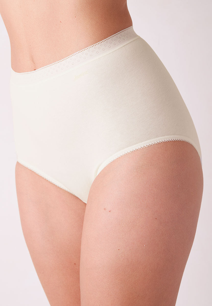 Janira - 3 Pack Maxi Essential Full Brief- Ivory Side View
