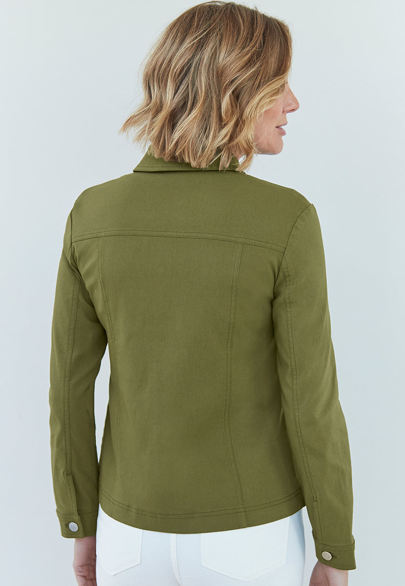Jessi Denim Styling  Jacket - Dark Olive