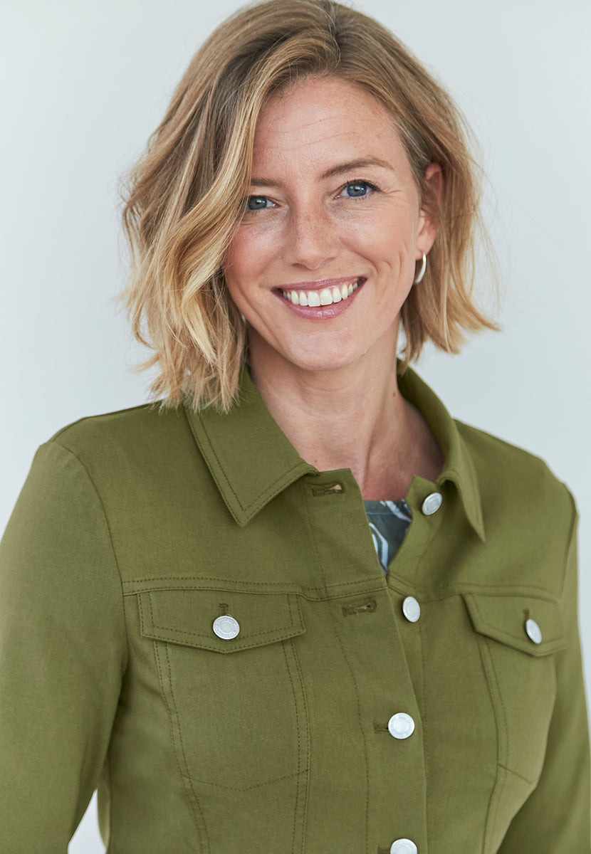 Jessi Denim Styling  Jacket - Dark Olive
