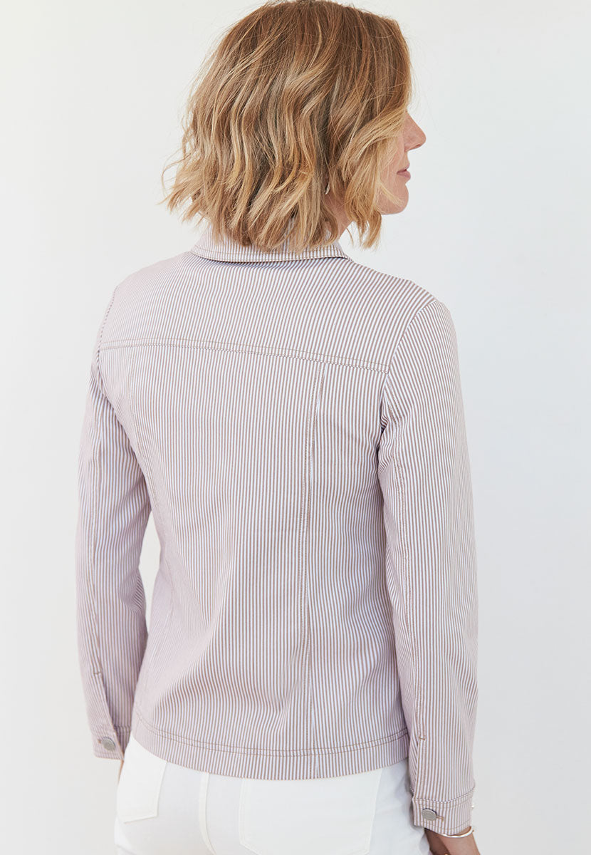 Jessi Denim Styling Jacket - Soft Almond Stripe