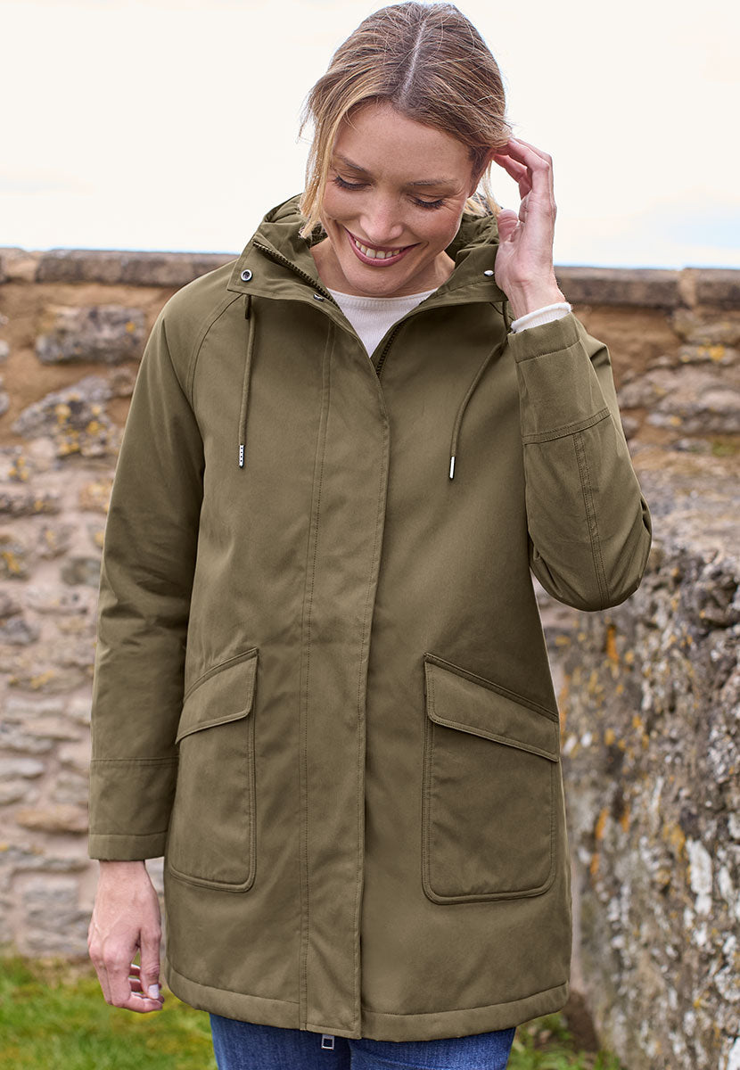 Jill Waterproof Jacket - Khaki Front Alt View