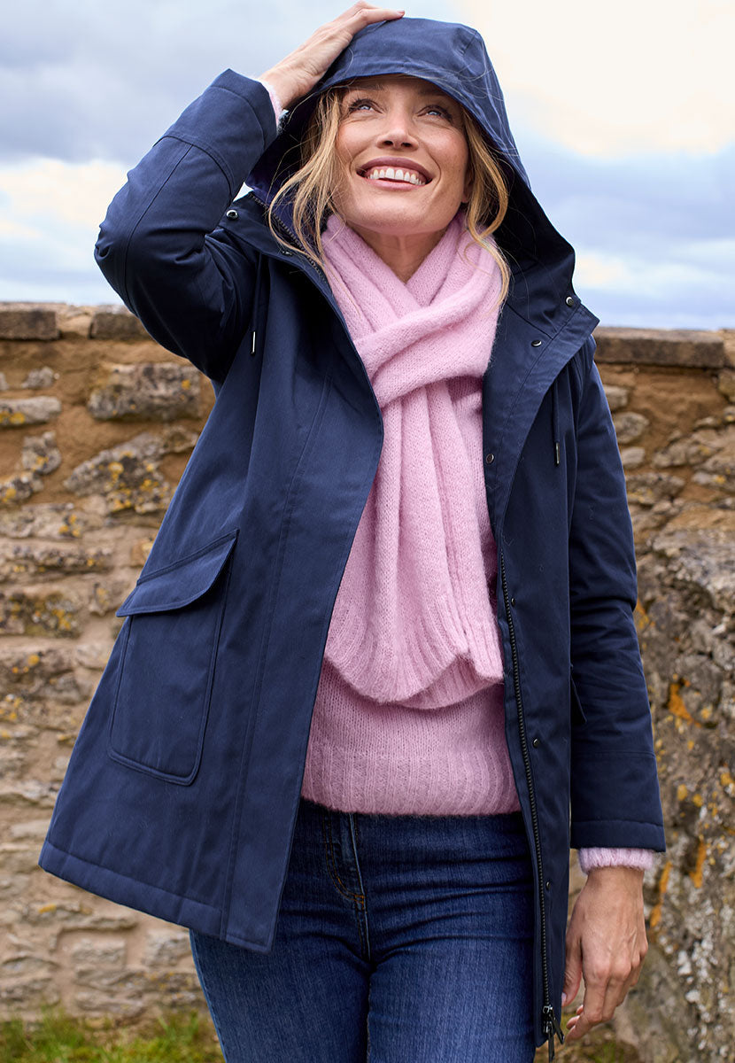 Jill Waterproof Jacket - Navy Front View