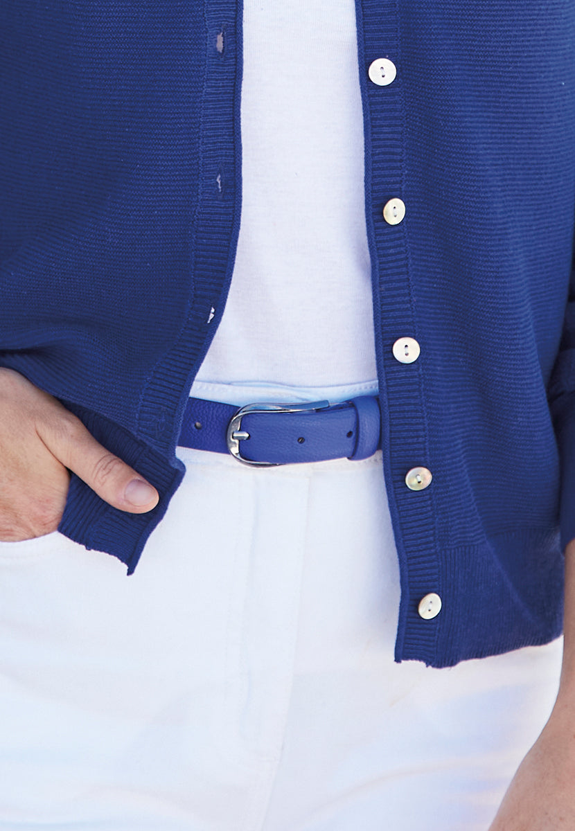 Leather Belt - Lapis Blue