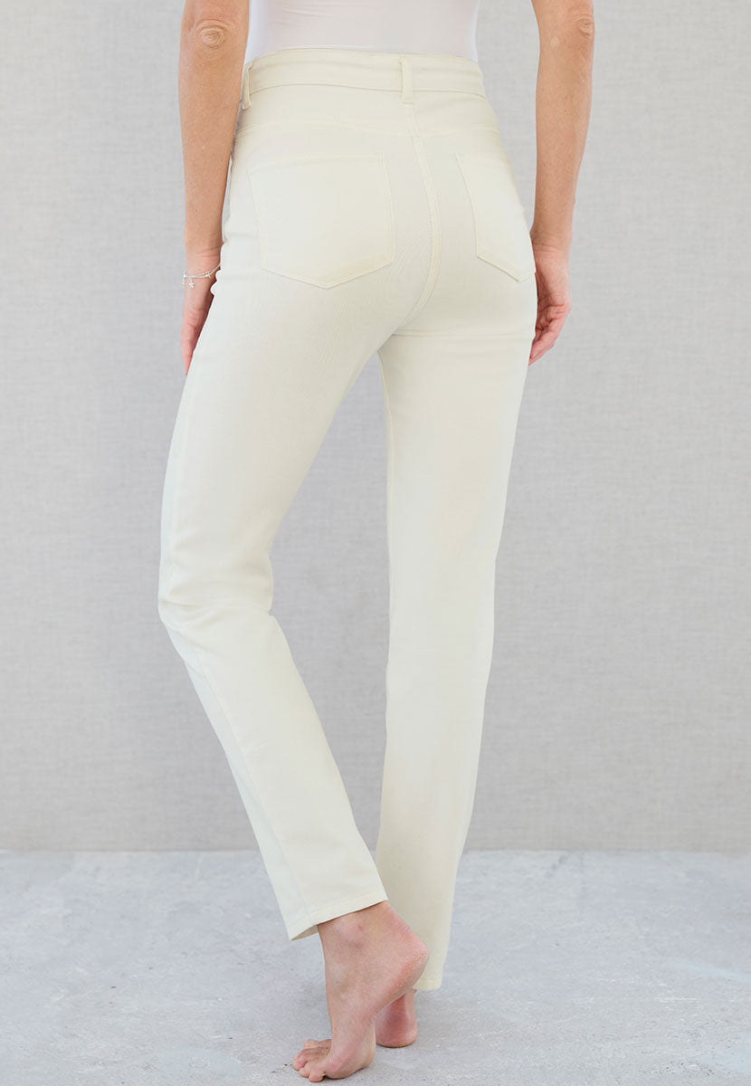 Layla Slim Leg Jean - Ecru