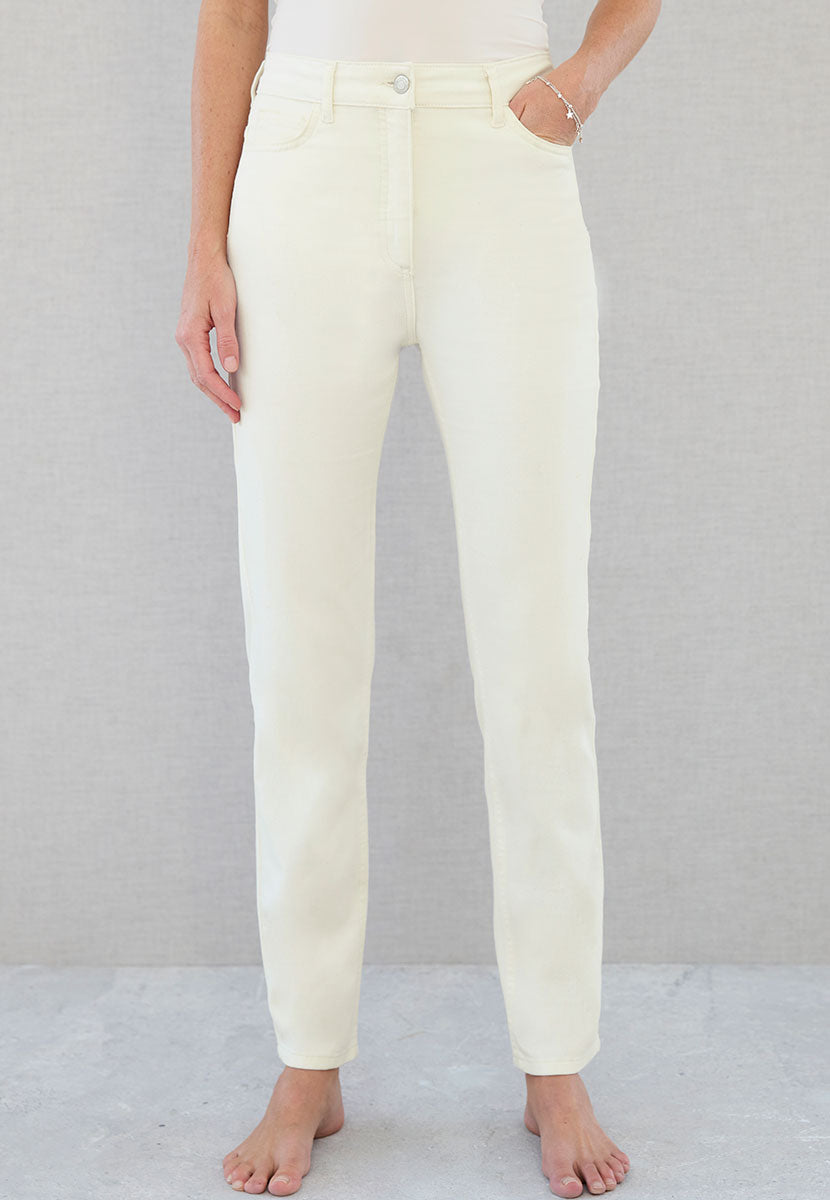 Layla Slim Leg Jean - Ecru