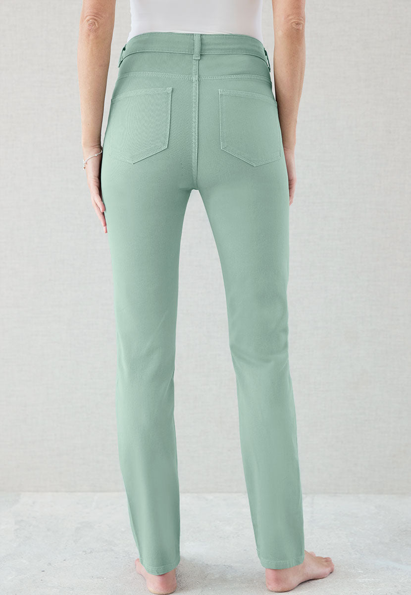 Layla Slim Leg Jean - Sage Green