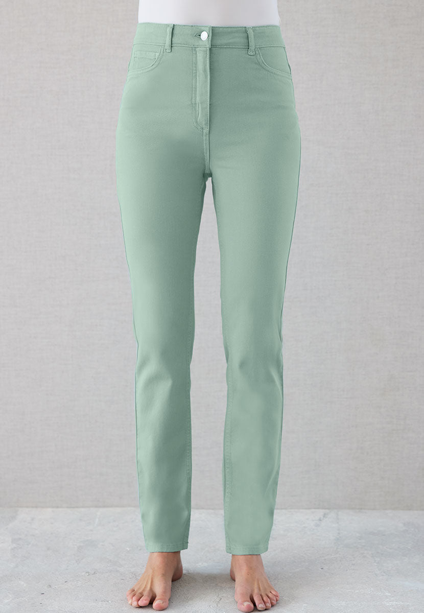 Layla Slim Leg Jean - Sage Green