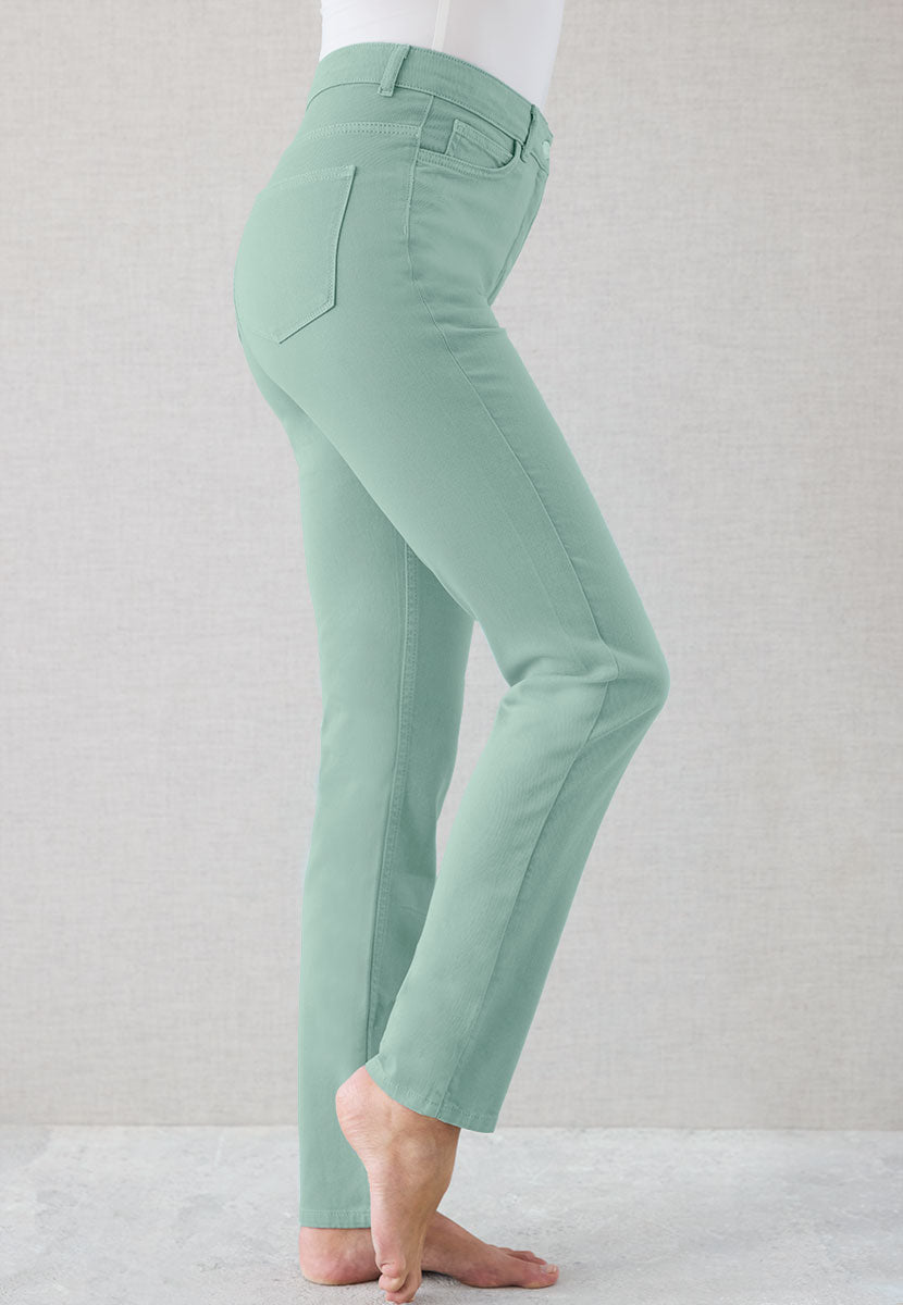 Layla Slim Leg Jean - Sage Green