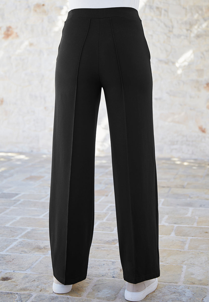Lily Wide Leg Trouser - Black