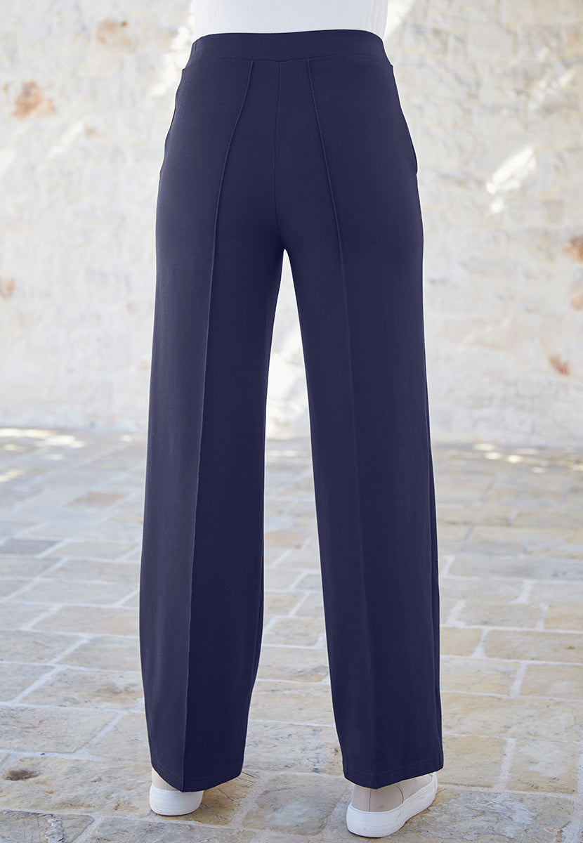 Lily Wide Leg Trouser - Navy