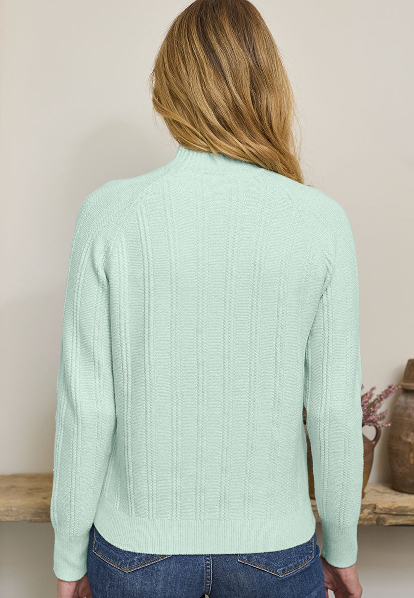 Lou Turtleneck Ribbed Jumper - Duck Egg