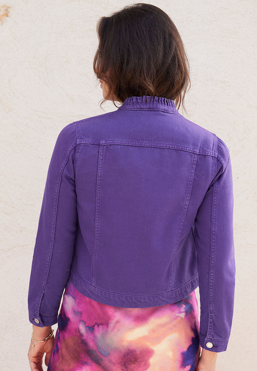 Lyla Denim Long Sleeve Pure Cotton Jacket - Iris Purple