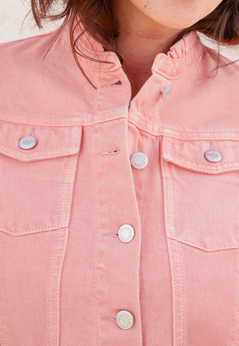 Lyla Denim Long Sleeve Pure Cotton Jacket - Soft Peach