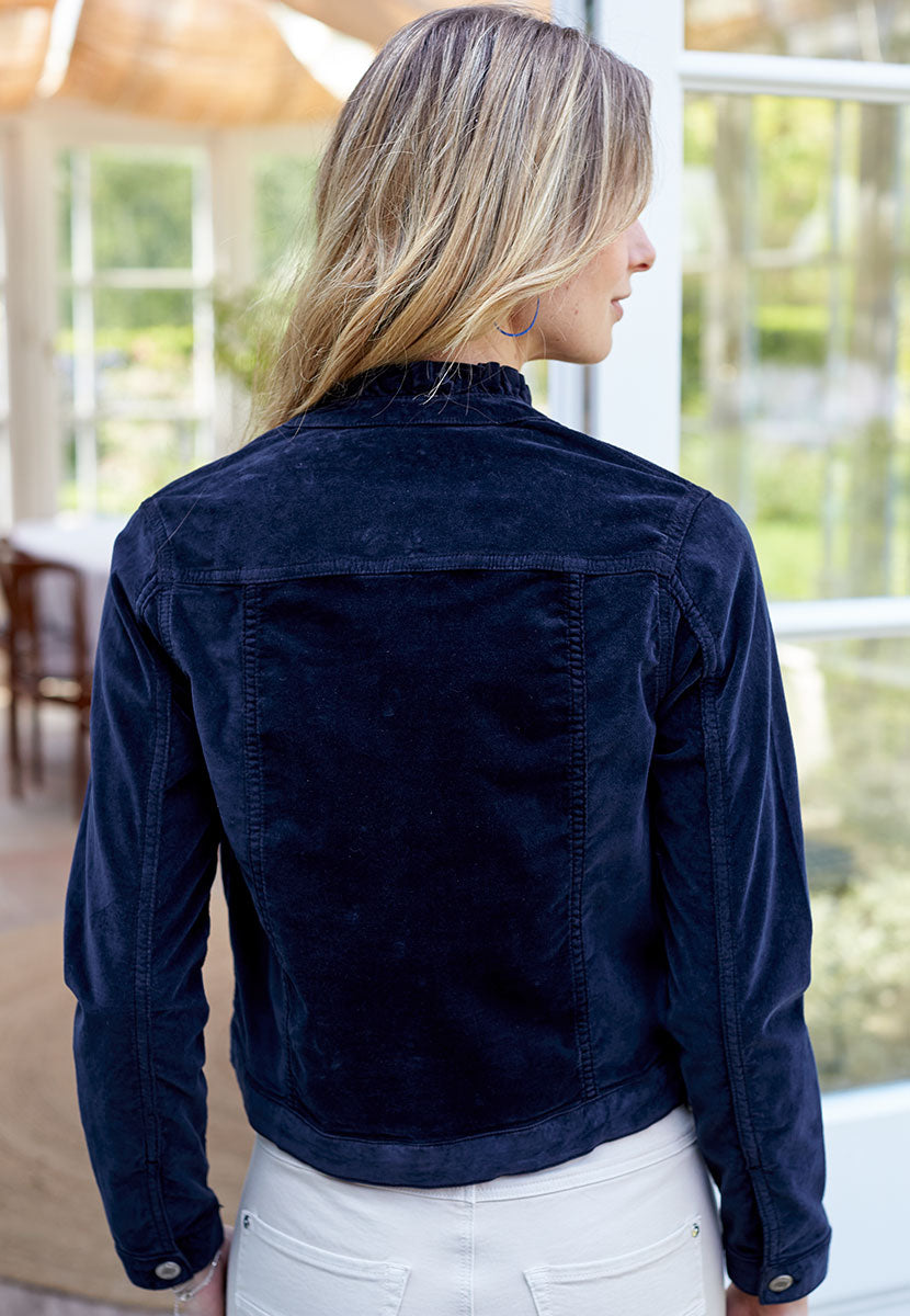 Lyla Velvet Jacket - Navy