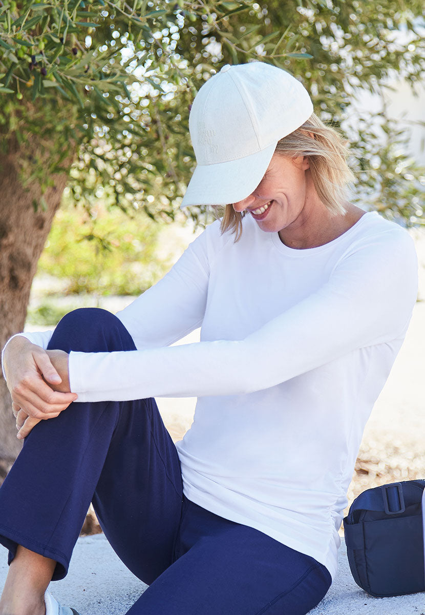 Margot Long Sleeve Bamboo Top - Soft White
