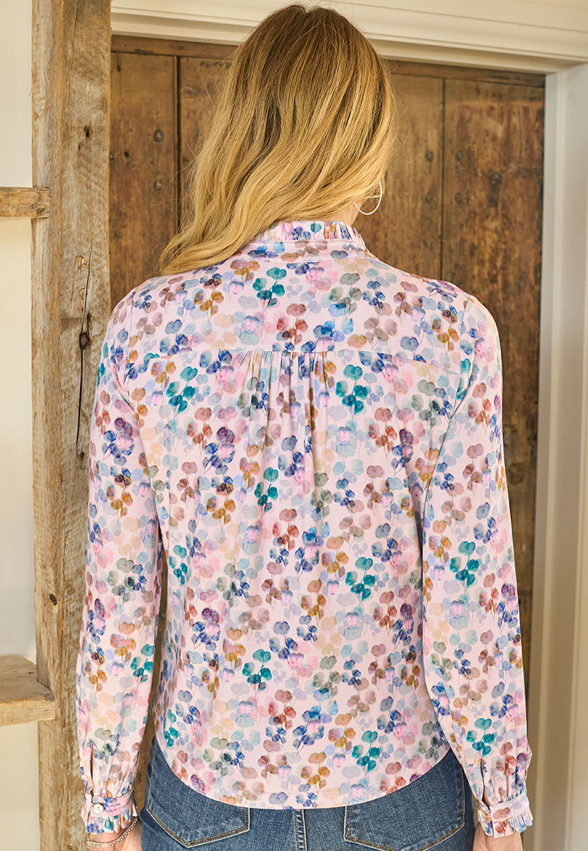 Martine Long Sleeve Jersey Blouse - Sao Vicente Print