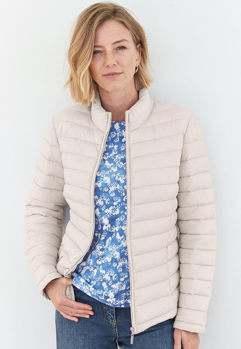 Millie Long Sleeve Padded Jacket - Pearl White