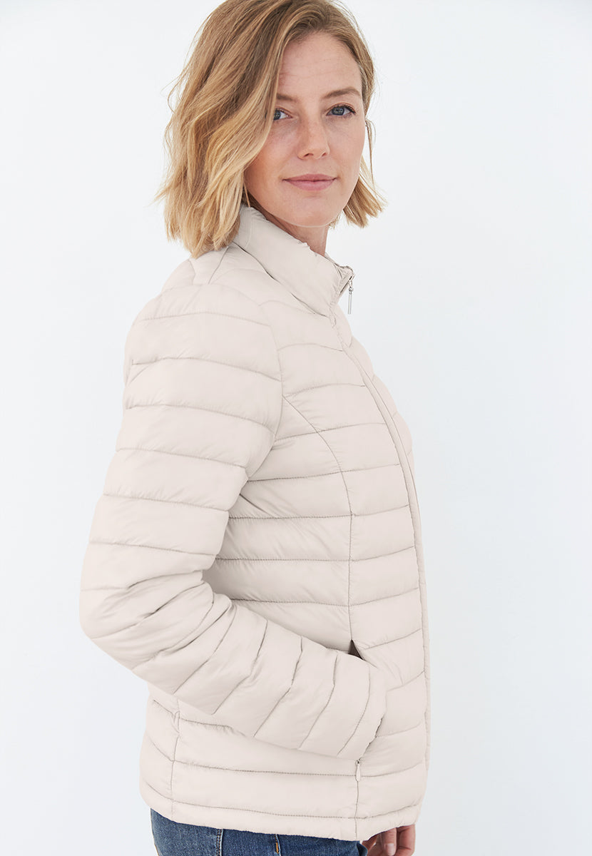 Millie Long Sleeve Padded Jacket - Pearl White