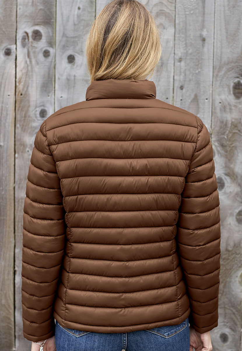 Millie Long Sleeve Padded Jacket - Praline Back View