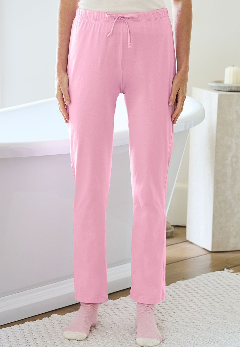 Mollie Long Sleeve Pure Cotton Pyjama Set - Verbier Print Trouser Front View
