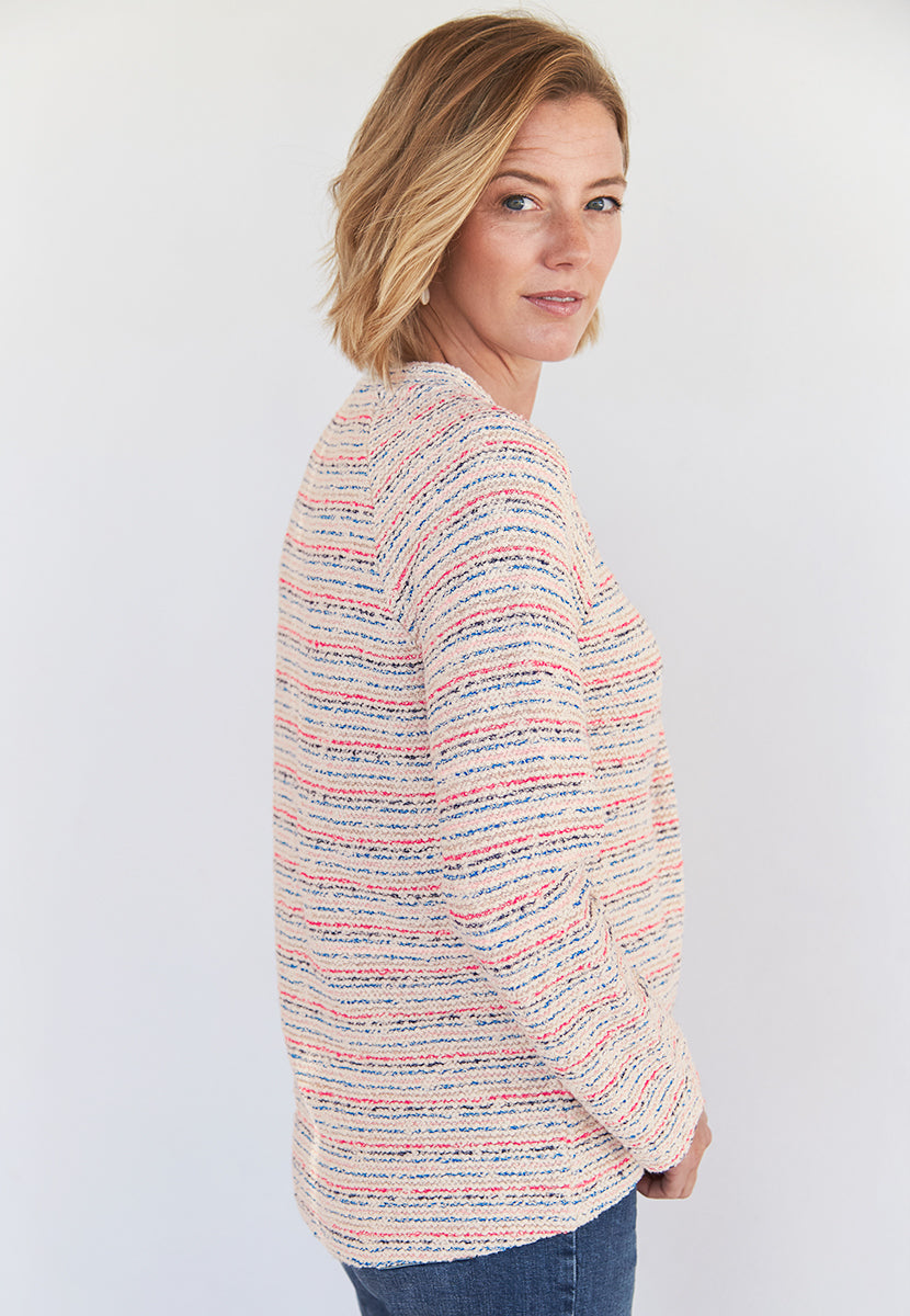 Mya Knitted-Look Top - Multi Stripe