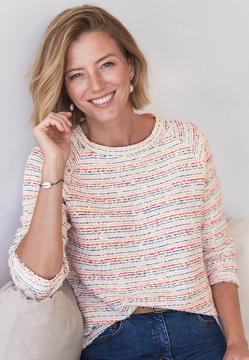 Mya Knitted-Look Top - Multi Stripe