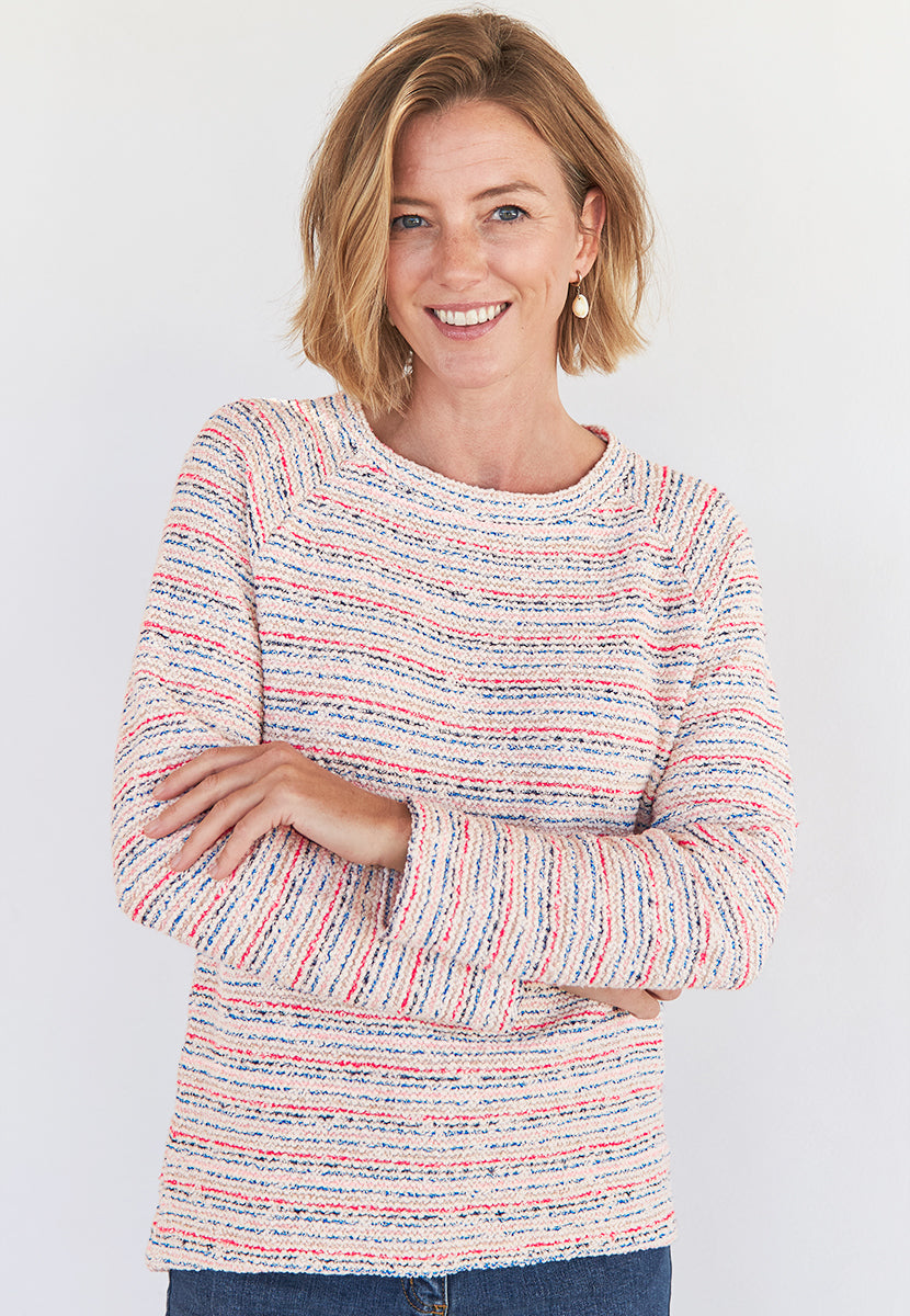 Mya Knitted-Look Top - Multi Stripe