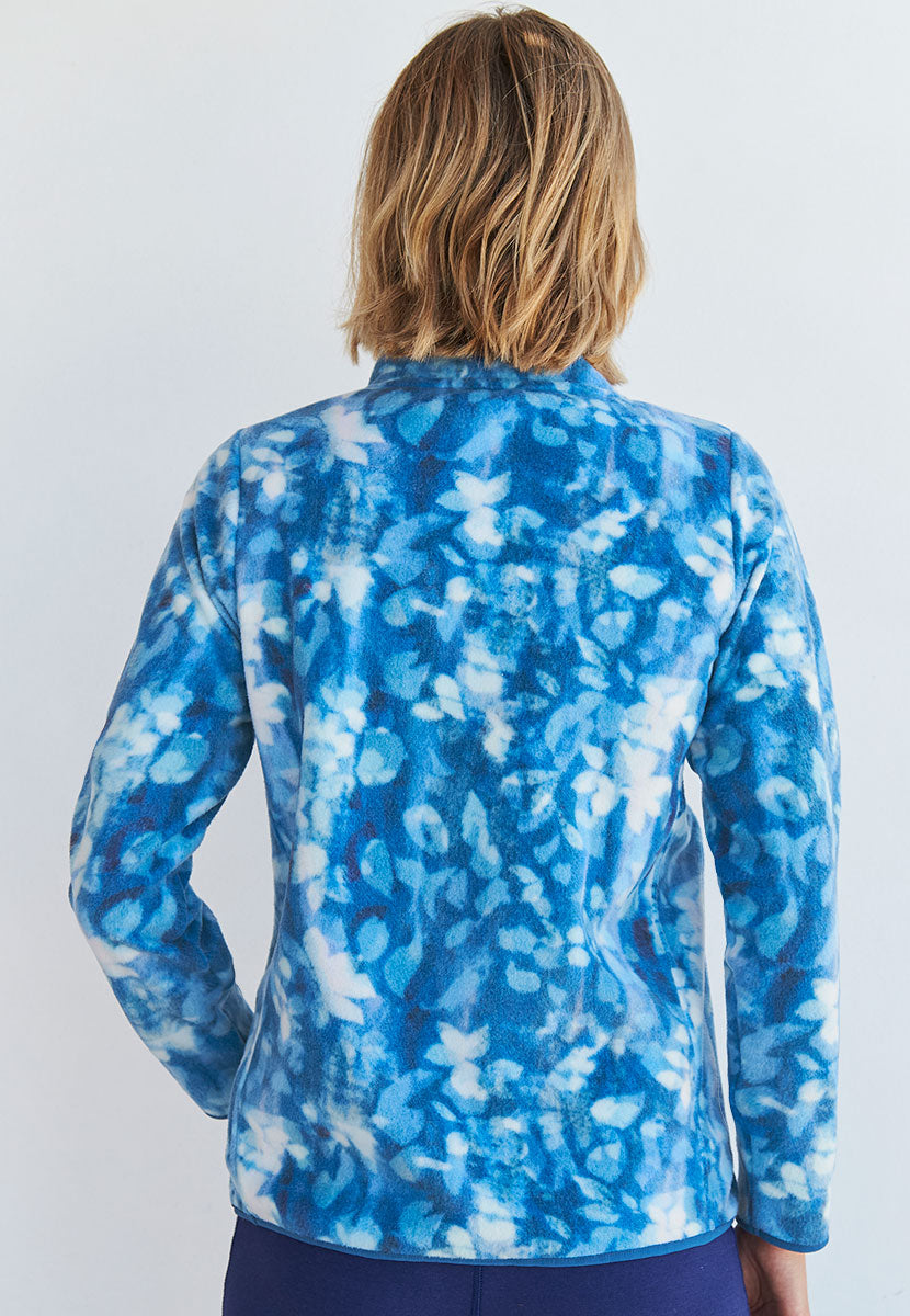 Nora Zip Through Fleece - Blue Print