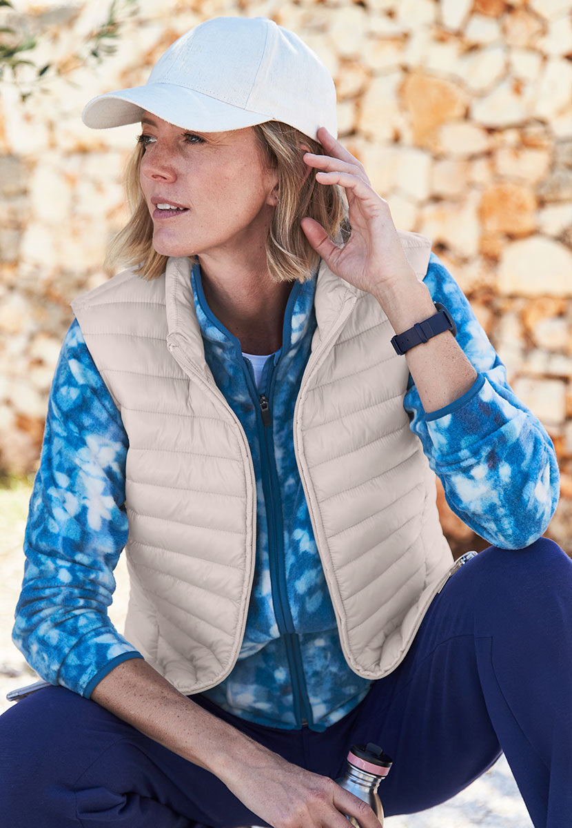 Nora Zip Through Fleece - Blue Print