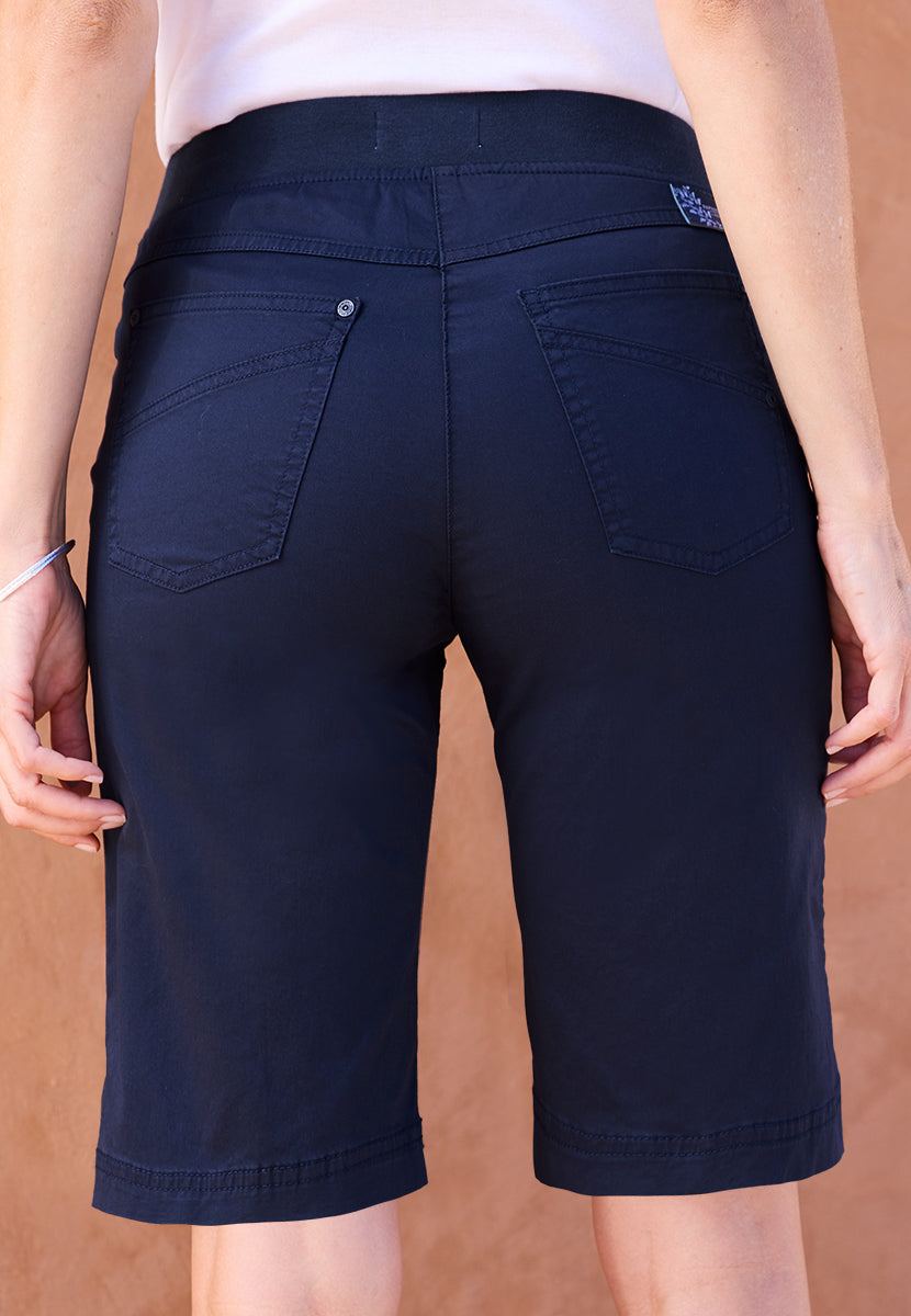 BRAX Pamina Elasticated Waist Pull on Shorts - Dark Navy