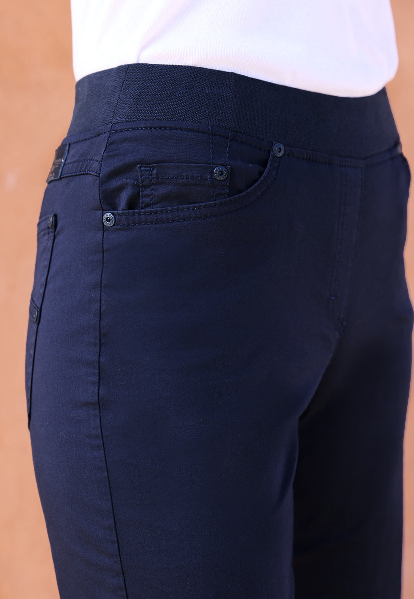 BRAX Pamina Elasticated Waist Pull on Shorts - Dark Navy