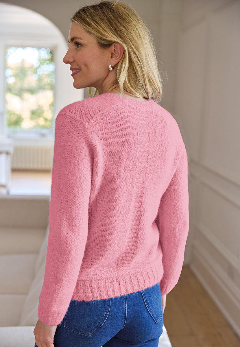 Alpaca Polly Jumper - Soft Dianthus Back View
