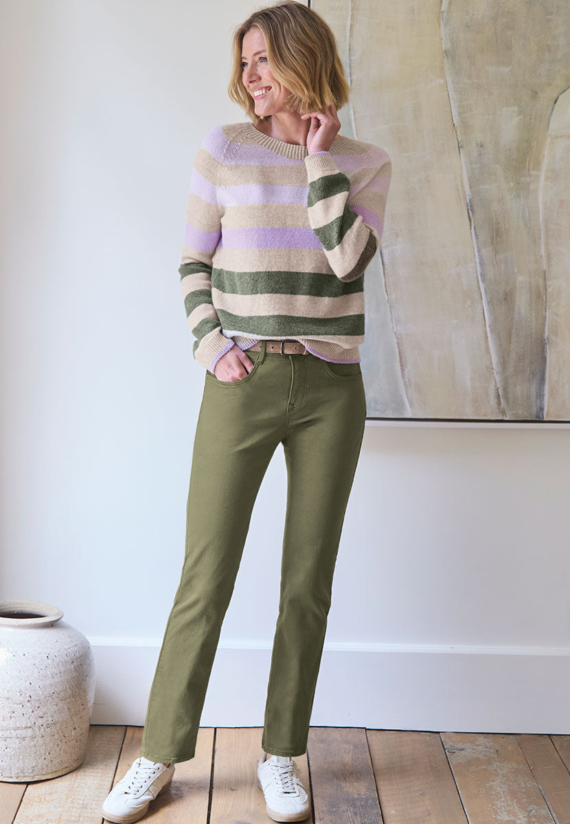 BRAX Premium Denim Mary Jeans - Khaki Front View
