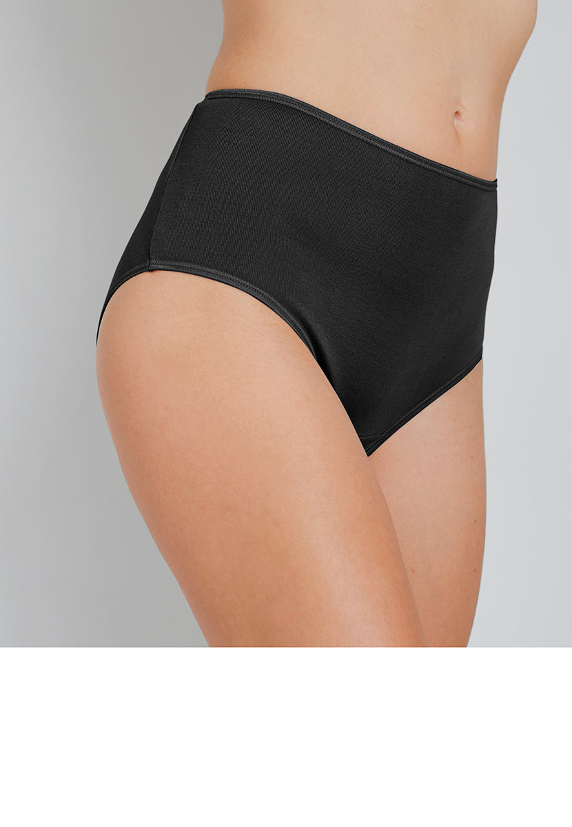 2 Pack Pure Cotton Full Brief - Black
